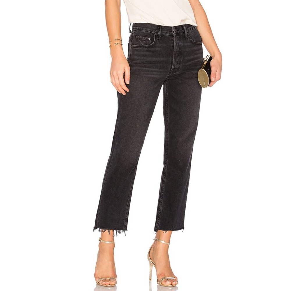 GRLFRND Helena High-Rise Straight Crop Jeans